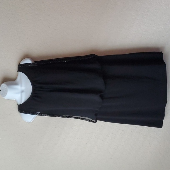 Scarlett size 12 Black Beaded Sleeveless dress with a Flattering Fit Lined - Picture 1 of 10
